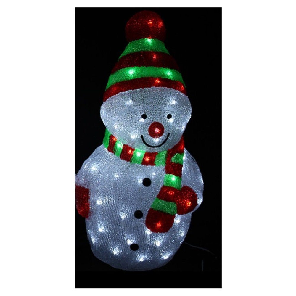 ThoKuToys Weihnachtsfigur Acryl LED Schneemann - 45 cm groß grün