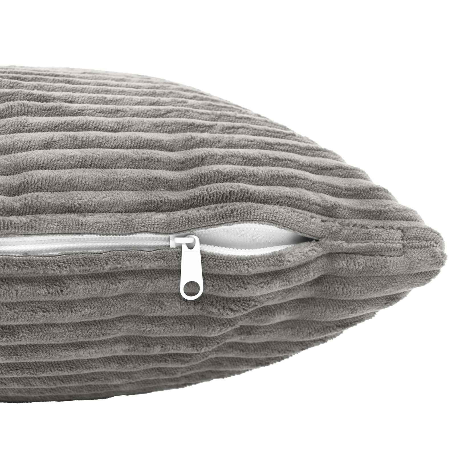 vidaXL Kissenbezug Kissenbezug 2 pcs HEERLEN Hellgrau 40 x 80 cm Cord, (2 Stück) – Bild 5 von 5