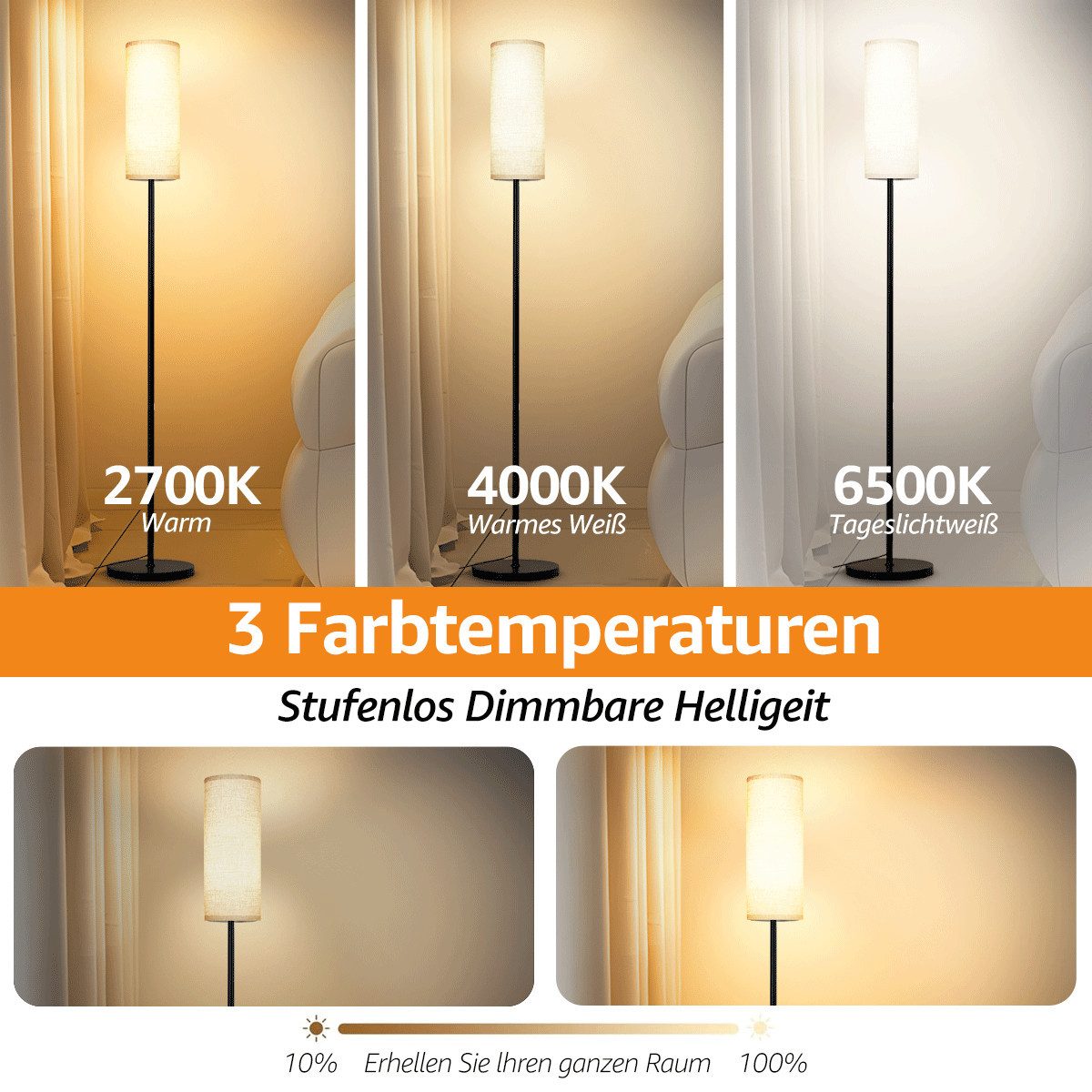 Simloveve Stehlampe 12W Dimmbar LED Stehlampe günstig online kaufen