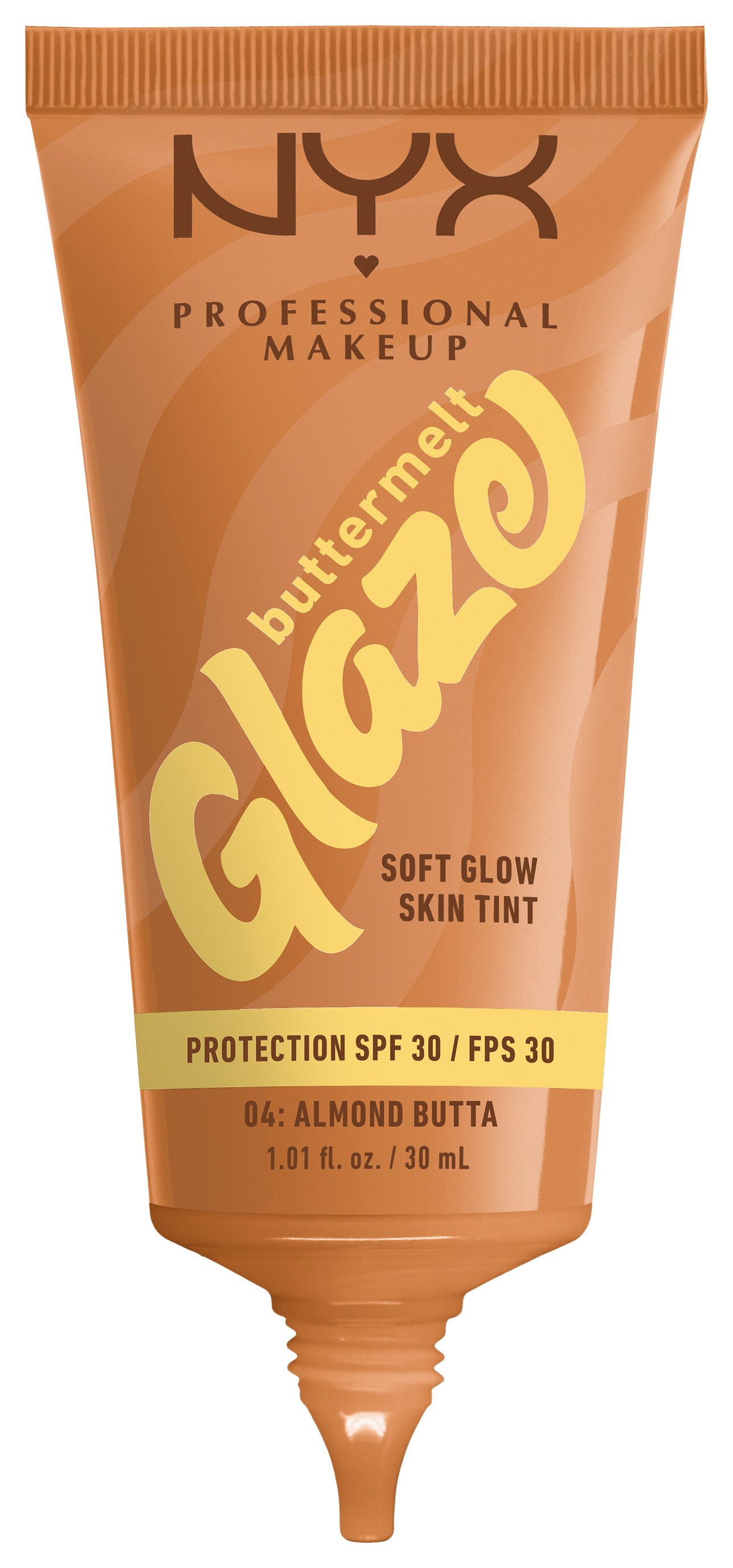 NYX PROFESSIONAL MAKEUP Foundation BUTTERMELT GLAZE SOFT GLOW SKIN TINT + LSF 30, Pflegend, spendet Feuchtigkeit, ohne Rückstände und öliges Finish.