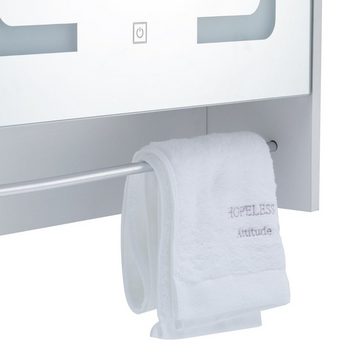 CLIPOP Badezimmerspiegelschrank Badeschrank mit LED Wandspiegel mit Touchschalter, verstellbaren Regalen & Handtuchhalter