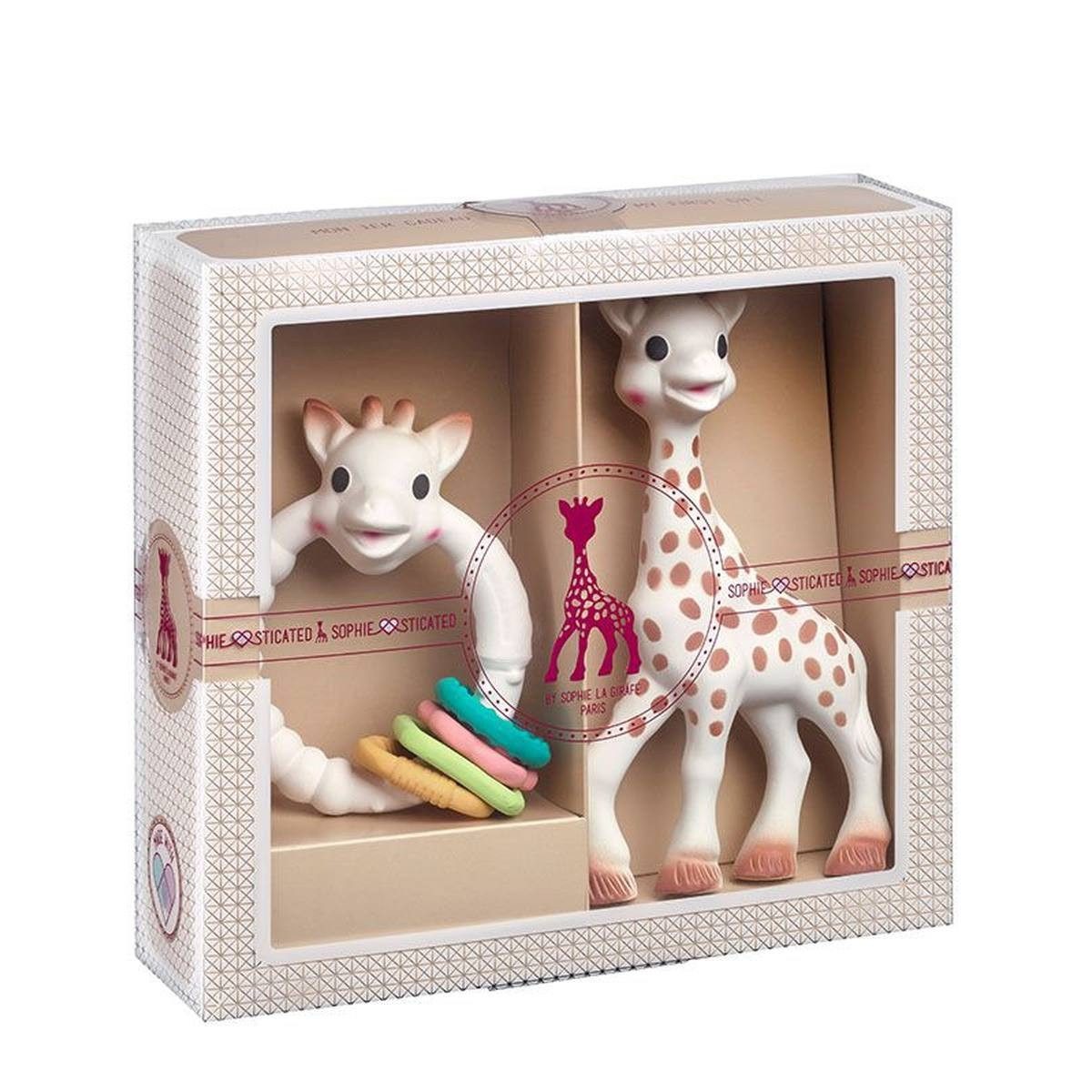 SOPHIE LA GIRAFE Beißring Sophie la Girafe & Beißring Colo’rings Set, Naturkautschuk, ab Geburt
