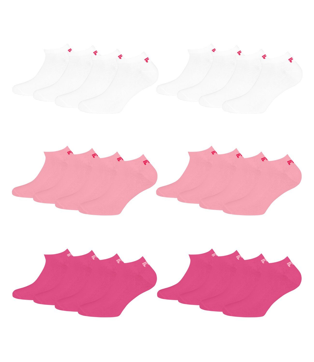 Kurzsocken pink weichen mit (12-Paar) Sneakersocken Bündchen 806 panter Fila