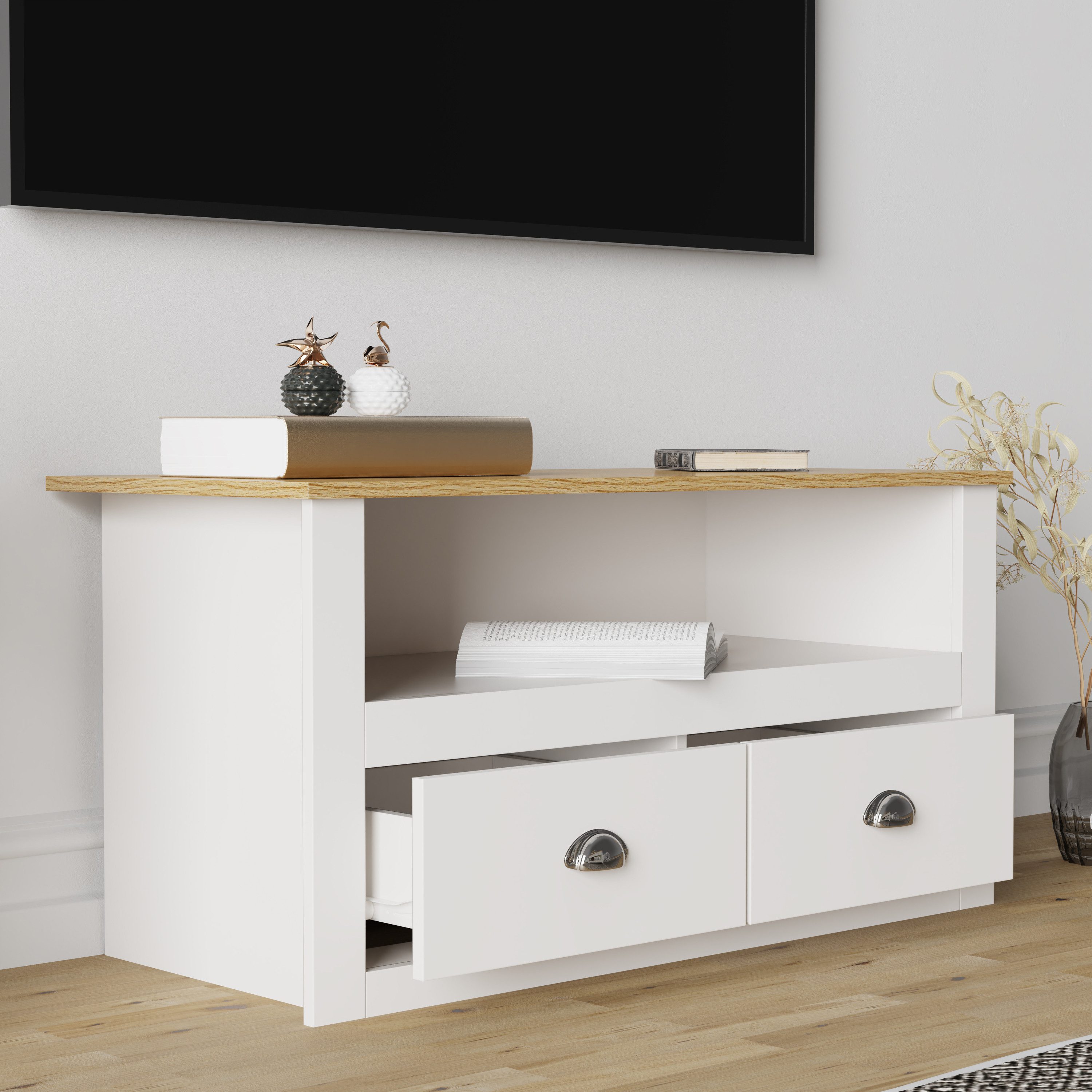 VCM TV-Board Holz TV Lowboard Möbel Fernsehschrank Balusa