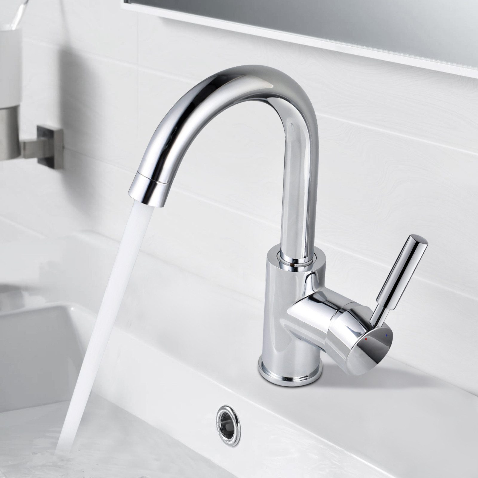 WOOHSE Badarmatur 360° Drehbar, Waschbecken Armaturen günstig online kaufen