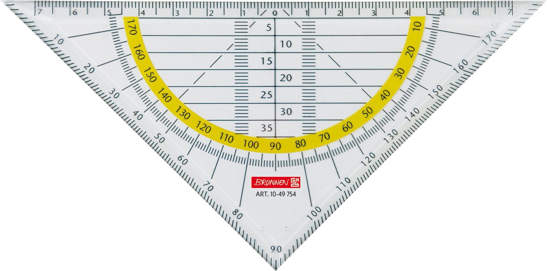 BRUNNEN Zeichenschablone BRUNNEN 1049754 Geometrie-Dreieck 16 cm glasklar