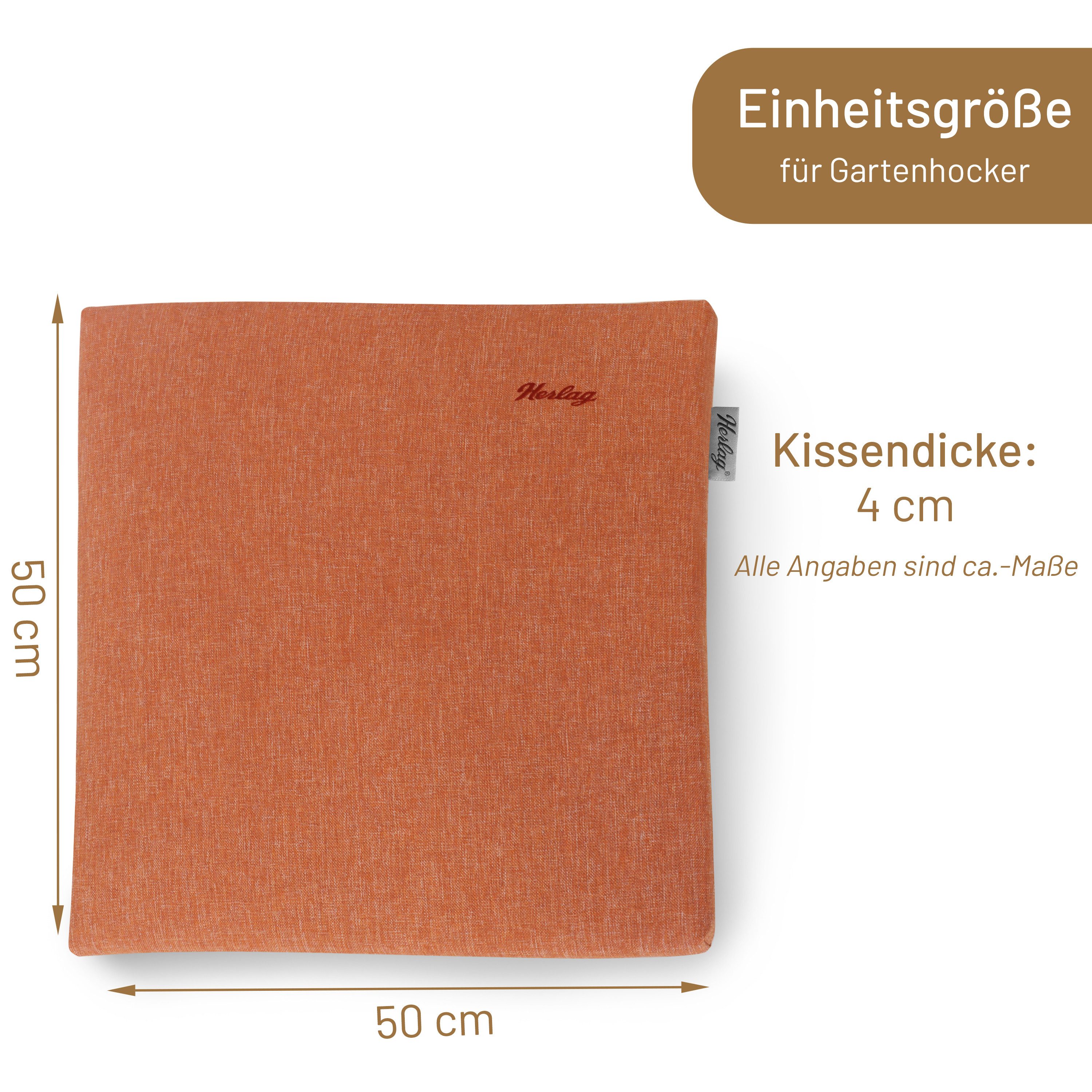 Herlag Hockerauflage Sunny, Hockerauflage 48x48cm, wetterfest, waschbar, UV-beständig