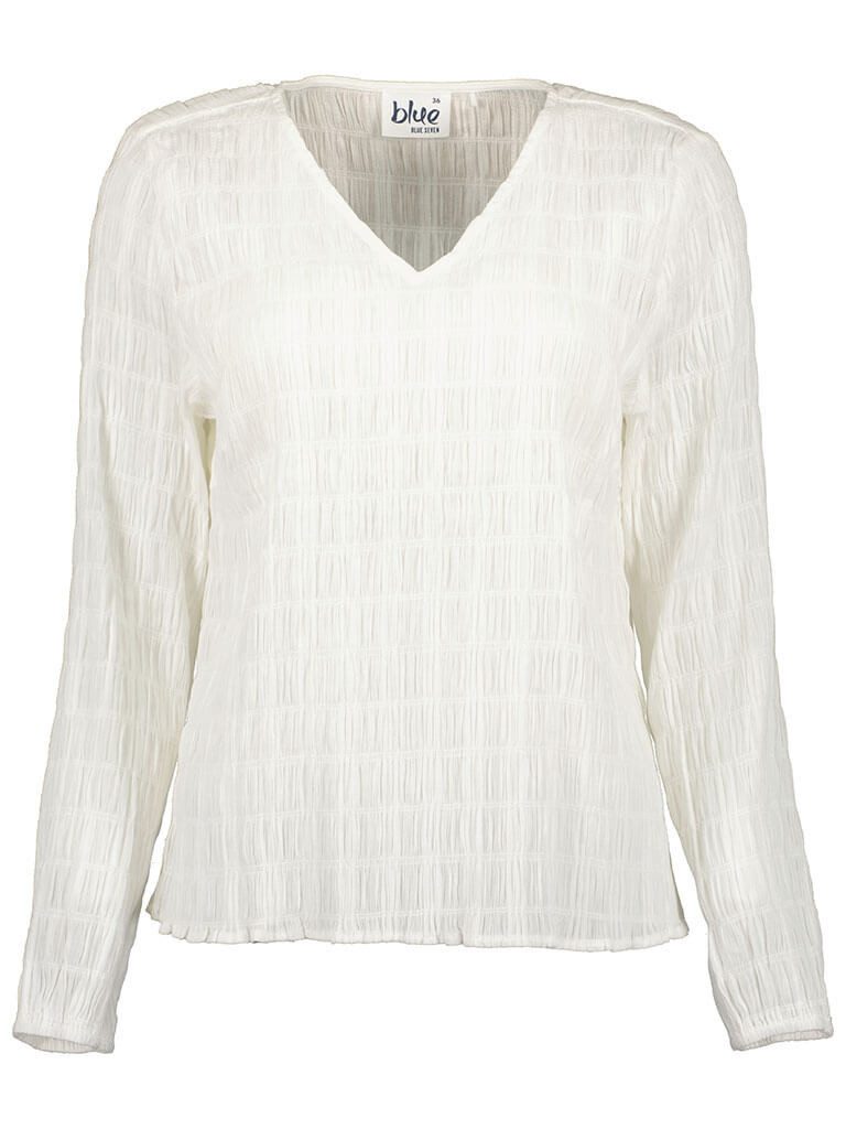 Blue Seven Blusenshirt Damen Bluse mit V-Ausschnitt - Damenbluse mit elasti günstig online kaufen