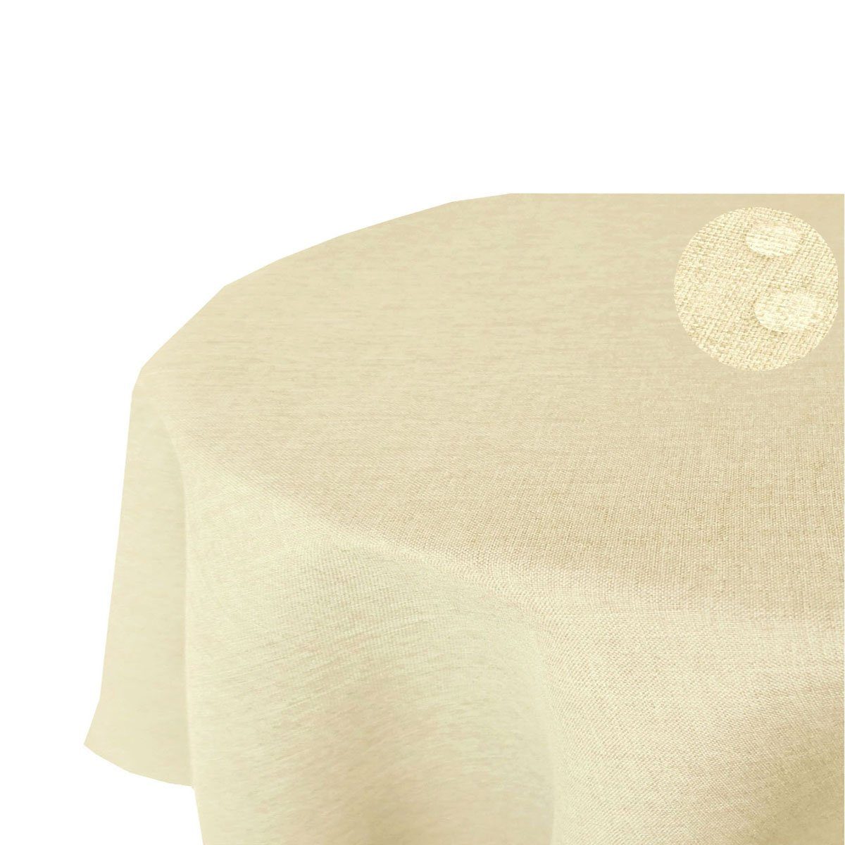 Tischdecke Leinenoptik OVAL Tischdecke uni Gartentischdecke, günstig online kaufen