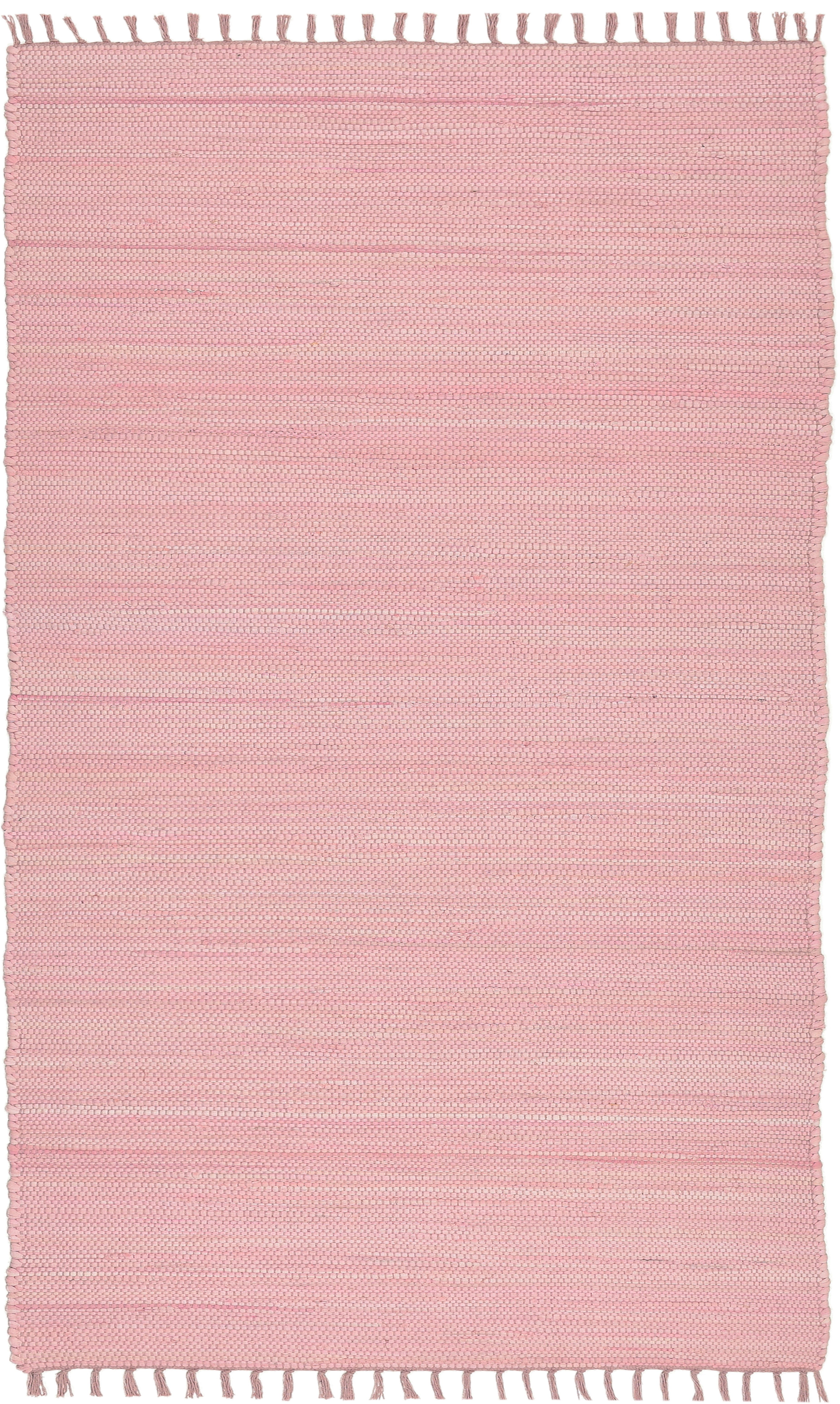 THEKO Teppich Happy Cotton, rechteckig, Höhe: 5 mm, Handweb Teppich, Flachgewebe, reine Baumwolle, handgewebt, mit Fransen