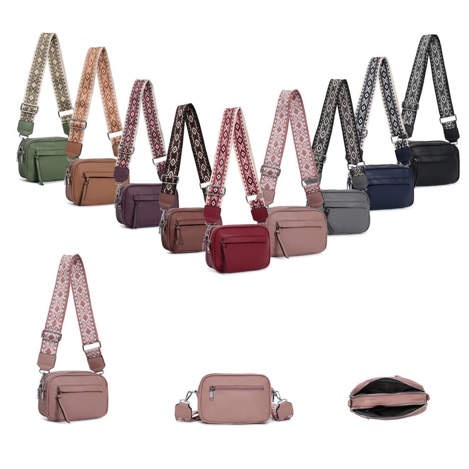 ITALYSHOP24 Schultertasche Damen Bodybag Umhängetasche Brusttasche Crossove günstig online kaufen