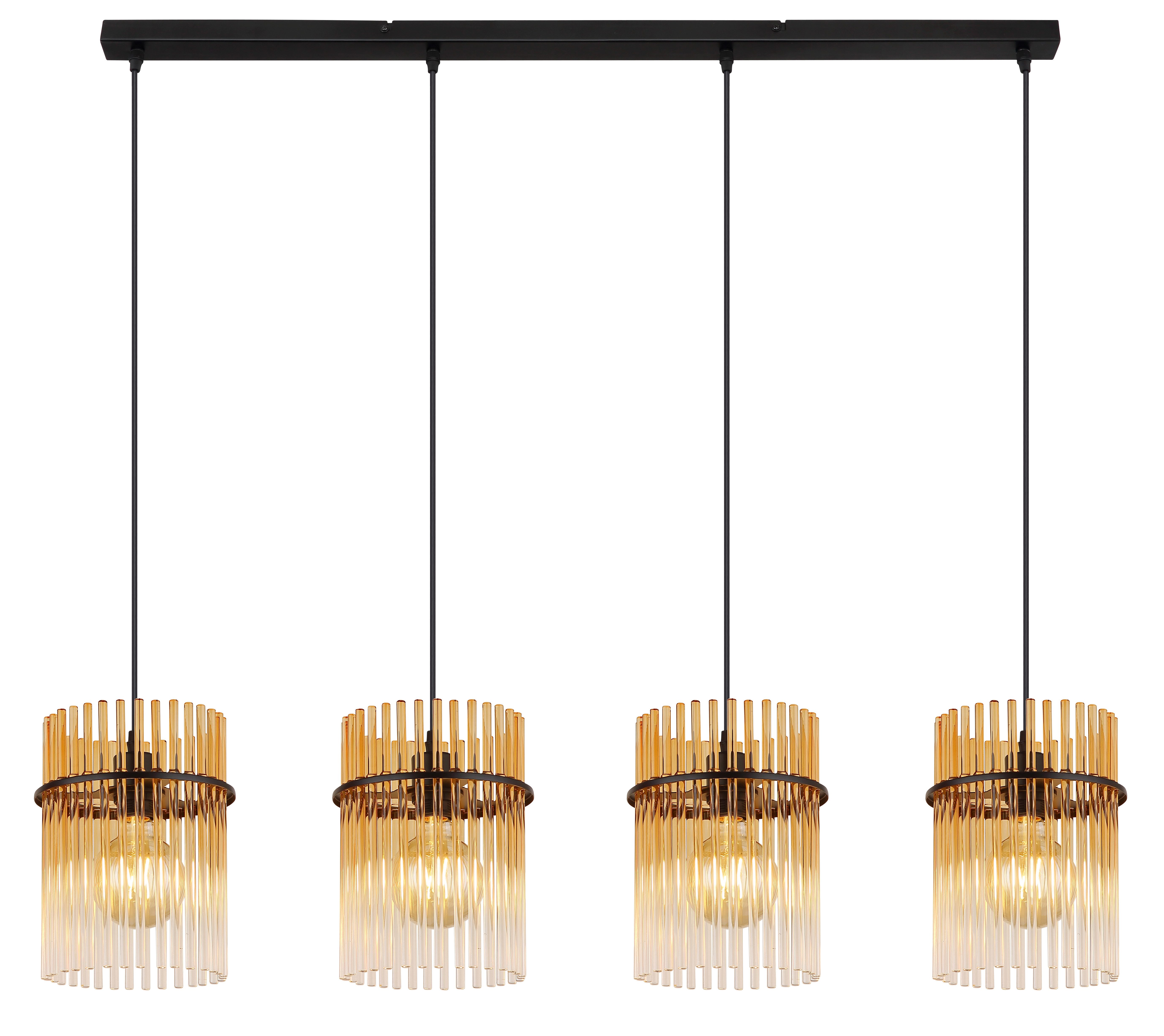 GLOBO LIGHTING Hängeleuchte GORLEY, ohne Leuchtmittel, Hängelampe Glasstäbe brombeerfarben klar verlaufend elegant Esszimmer