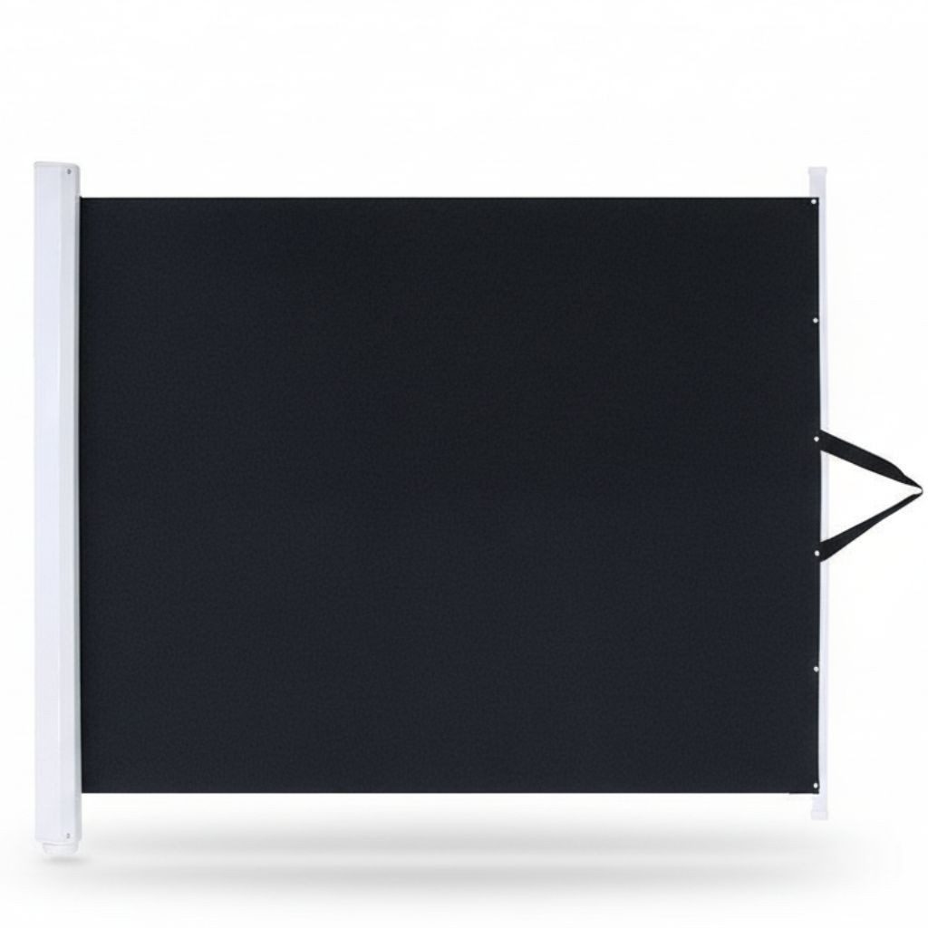 Melko Treppenschutzgitter Ausziehbares Absperrgitter für Tür und Treppe, Wandmontage (Einzelset, Set bestehend aus Treppenschutzgitter mit Befestigungsmaterial), Platzsparendes, ausziehbares Sicherheitsgitter für Türen und Treppen