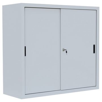 Steelboxx Schiebetürenschrank Lüllmann® Schiebetürenschrank, 3 OH, 1090 x 1200 x 450 mm (1-St) Komplett verschweißt und montiert - keine Montage erforderlich