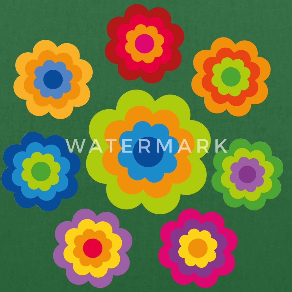 Spreadshirt Henkeltasche 70er Jahre Hippie Flower günstig online kaufen