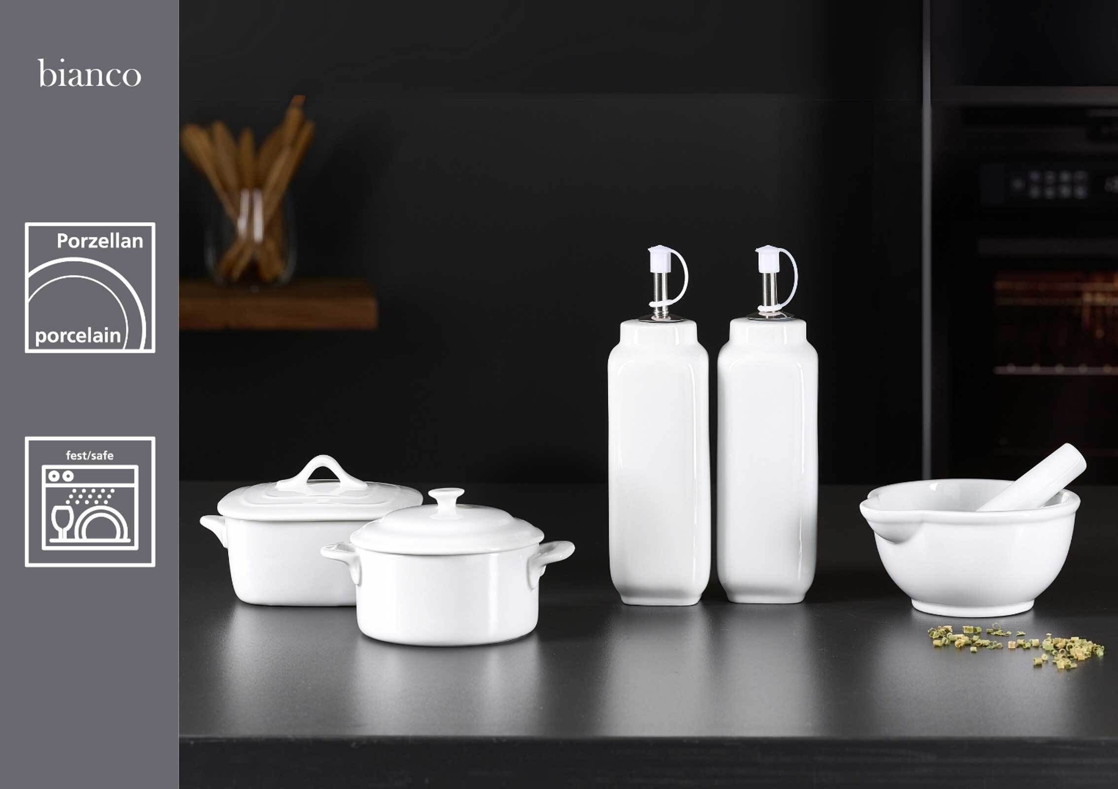 Ritzenhoff & Breker Menage-Set Bianco Essig + Öl Flaschen 9,5 cm 2er Set, (2x Flasche, 2-tlg), Spülmaschinenfest