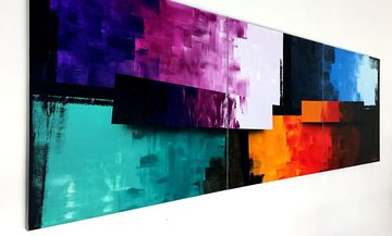 WandbilderXXL XXL-Wandbild Color Clash 240 x 80 cm, Abstraktes Gemälde, handgemaltes Unikat