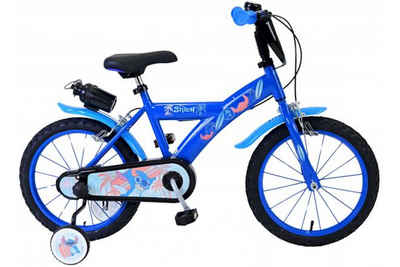 Volare Kinderfahrrad Disney Stitch 16 Zoll, Blau, 1 Gang, (1-tlg), Luftbereifung, Höhenverstellbarer Sattel und Lenker, Stützräder