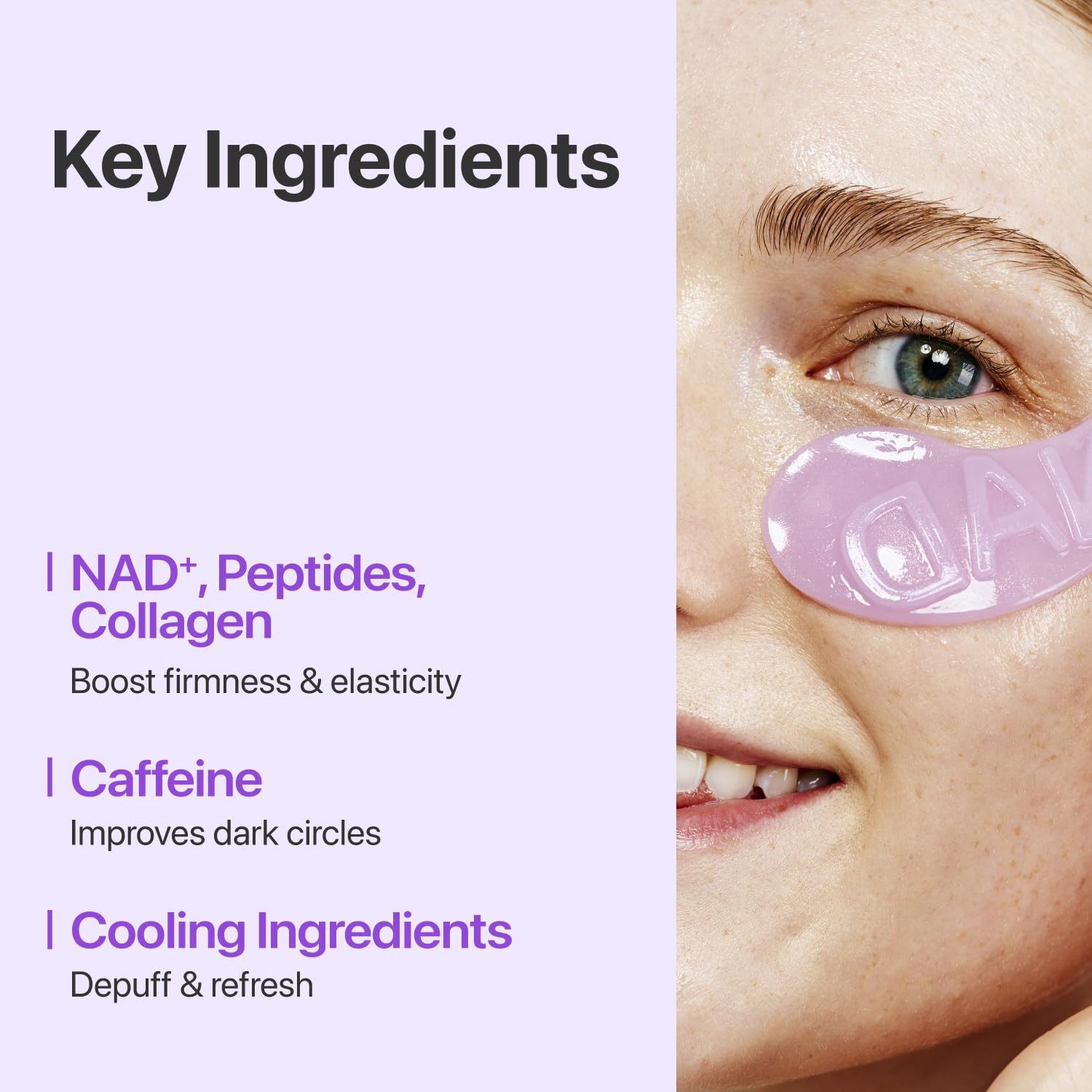 numbuzin Augenpads No.9 NAD+ Collagen Under Eye Patches – Hydrogel Augenpads mit 300 Da, Fischkollagen, Koffein, Niacinamid & 50 Peptiden – kühlend, feuchtigkeitsspendend, gegen dunkle Augenringe & feine Linien – 5 Paar