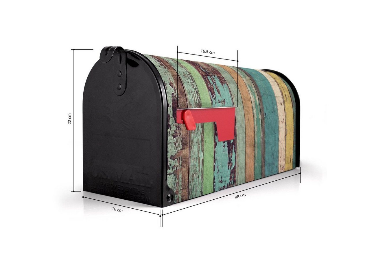 Thumbnail - banjado Amerikanischer Briefkasten Mailbox Bunte Bretterwand (Amerikanischer Briefkasten, original aus Mississippi USA),...