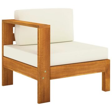 vidaXL Gartenlounge-Set 3-Sitzer-Gartensofa mit Cremeweißen Auflagen Massivholz Akazie, (1-tlg)