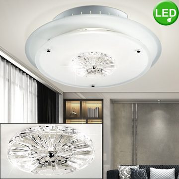 etc-shop LED Deckenleuchte, Leuchtmittel inklusive, Warmweiß, Design Decken Leuchte Wohn Zimmer Kristall Glas Strahler