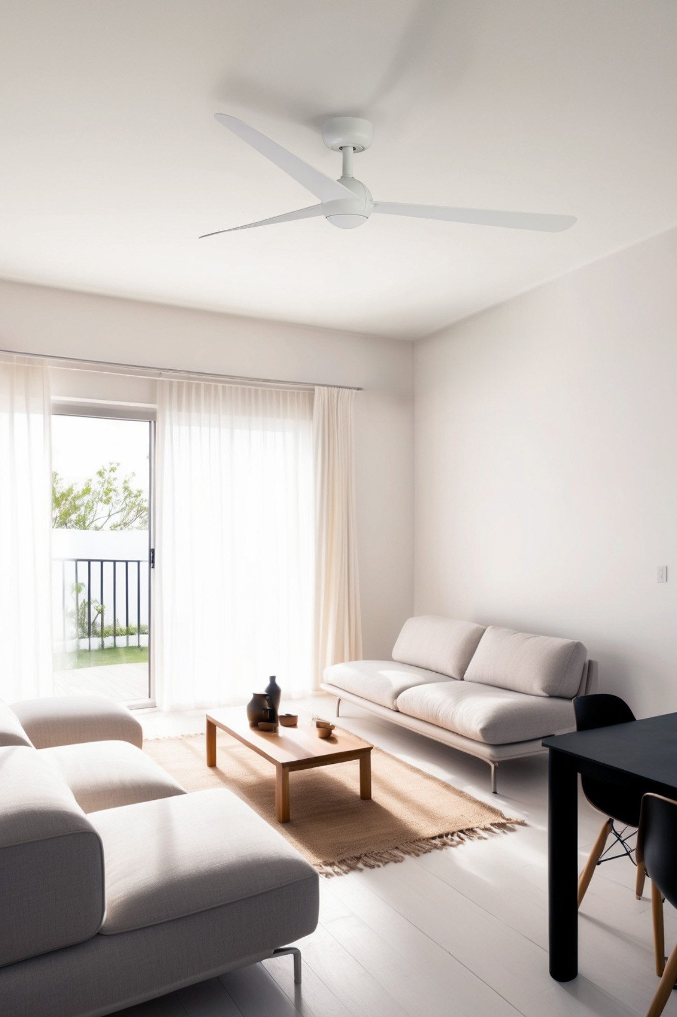 FARO Barcelona Deckenventilator DC Deckenventilator Sfera M Weiß, Timer