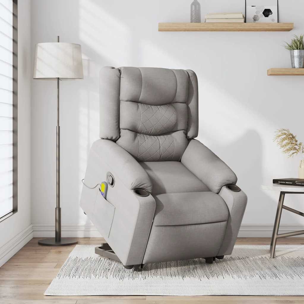 vidaXL Sessel Massagesessel mit Aufstehhilfe Wolkengrau günstig online kaufen