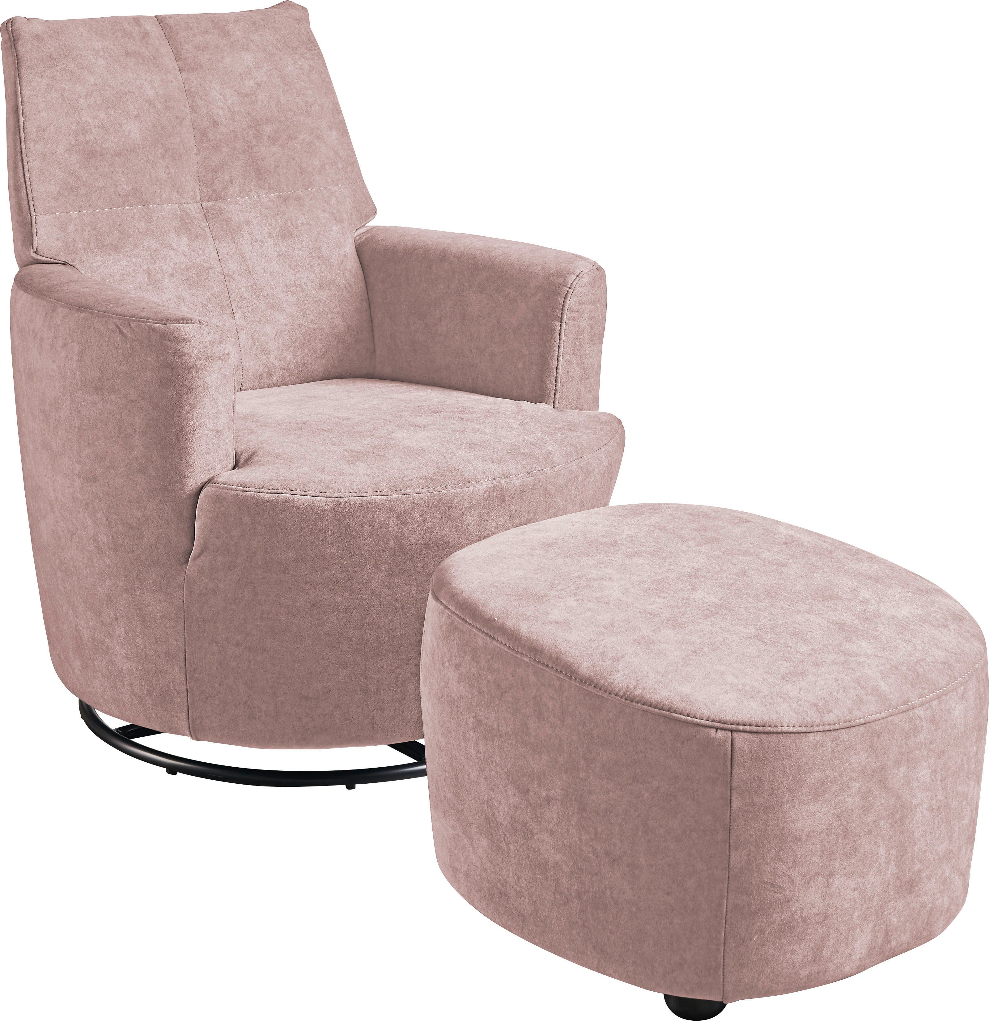 set one by Musterring Relaxsessel SO 1450 (Set), mit Dreh- und Wippfunktion, inklusive Hocker