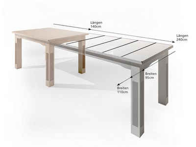 soma Esstisch Esstisch 140/160/180 cm Duett feste Platte oder Vorkopfauszüge Pinie, Esstisch Arbeitstisch Tisch Tafel Echtholz