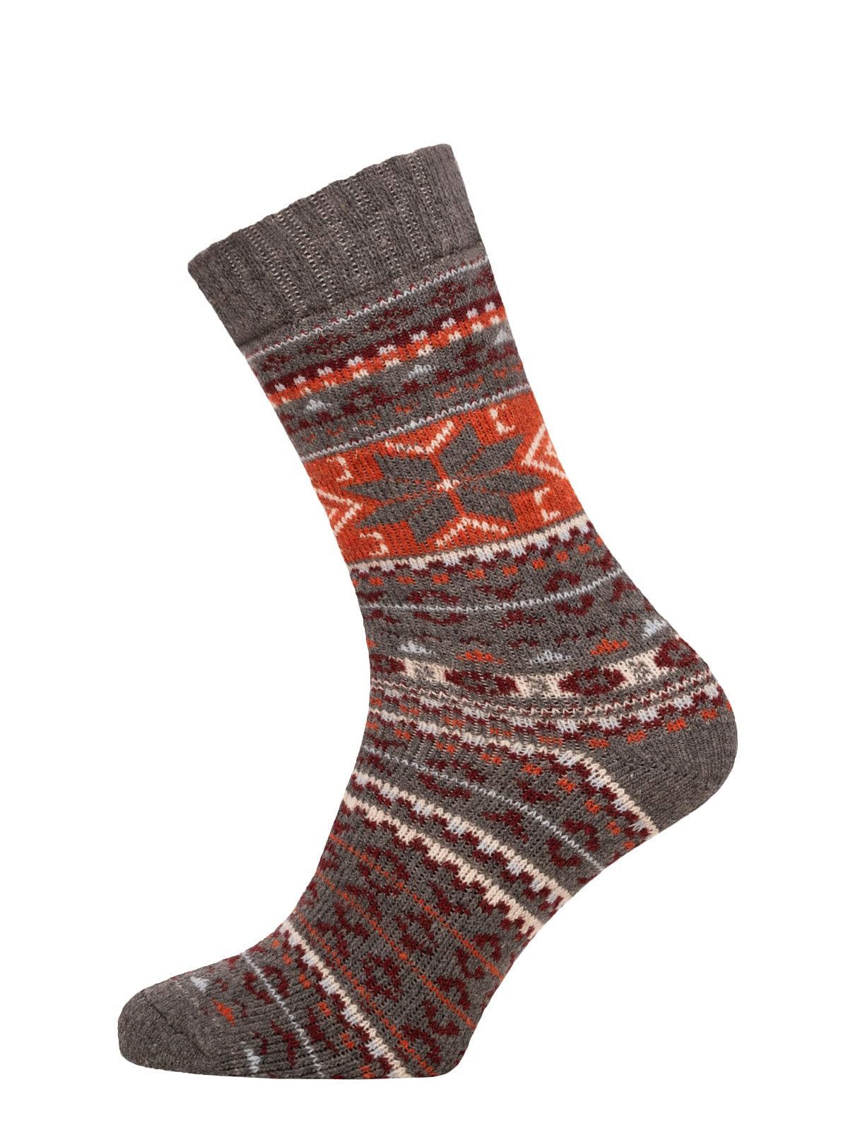 HomeOfSocks Socken Bunte Baumwollsocken Skandinavisches Design Bunte Norweger Socken Schneeflocken Muster 45% Wolle