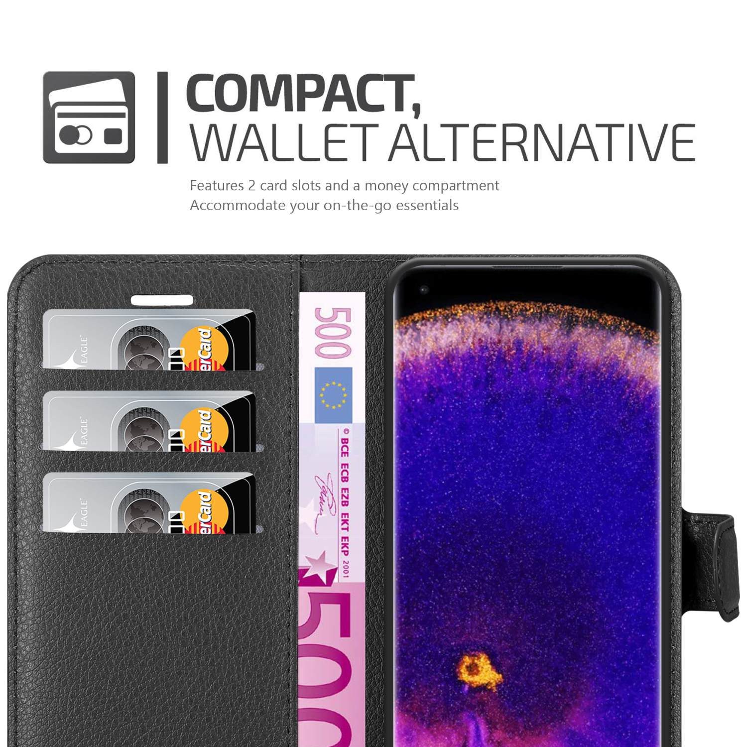 Cadorabo Handyhülle für Oppo FIND X5 PRO Hülle Oppo FIND X5 PRO, Hülle Schutzhülle mit Standfunktion, Kartenfach und Magnetverschluss