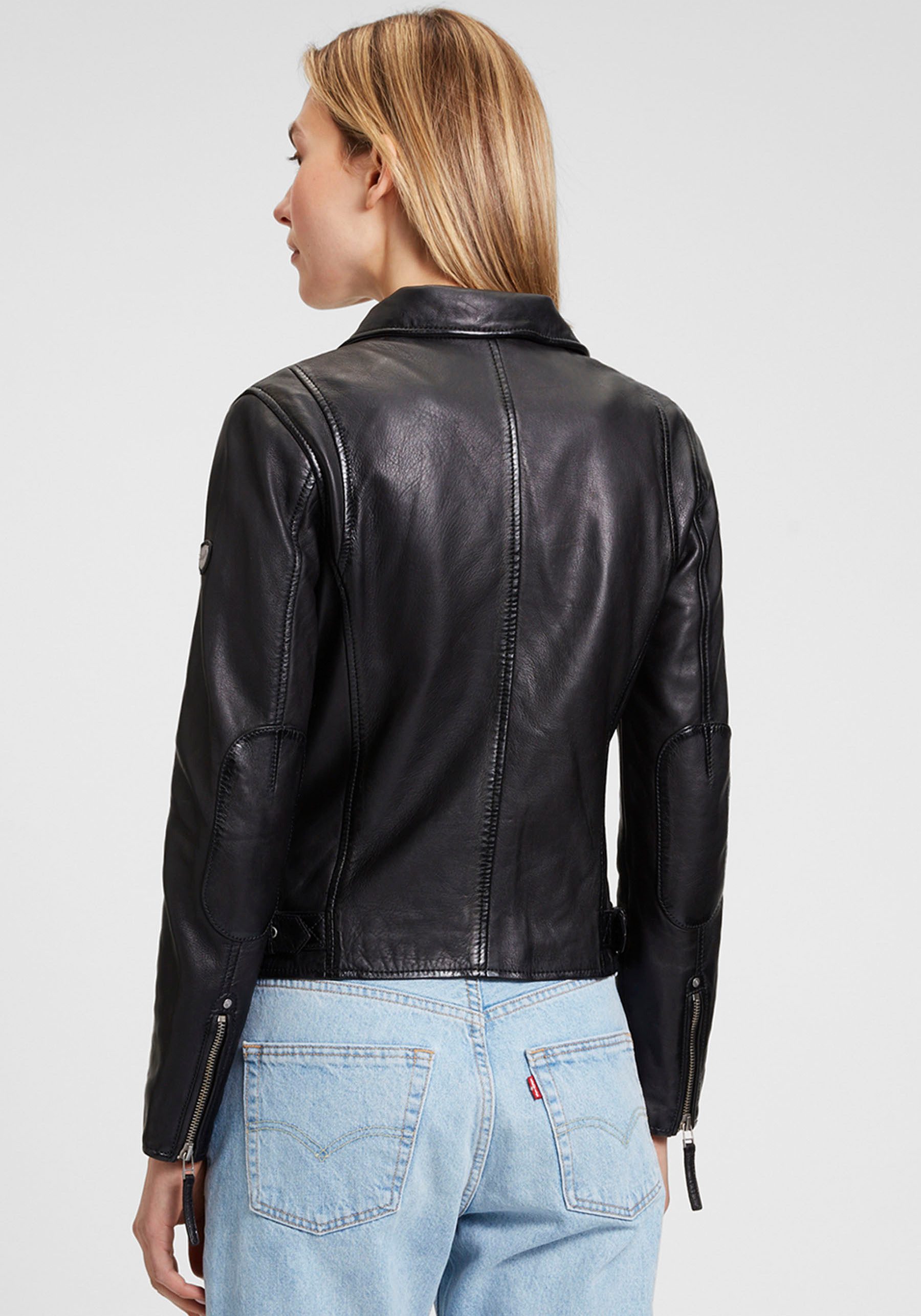 Mauritius Lederjacke PGG W14 LEGV im Biker-Style, asymetrischem Reißverschl günstig online kaufen