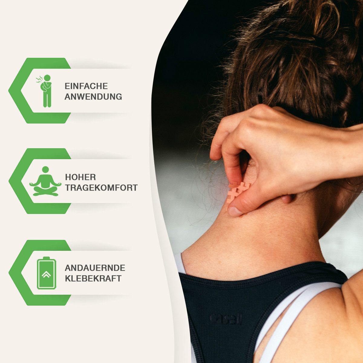 BACKLAxx® Kinesiologie-Tape Gitterpflaster Cross Tape Gittertape Kinesiotape (Typ a, b, c, 120-St) hautfreundlich, starke Haftung - für Alltag & Sport