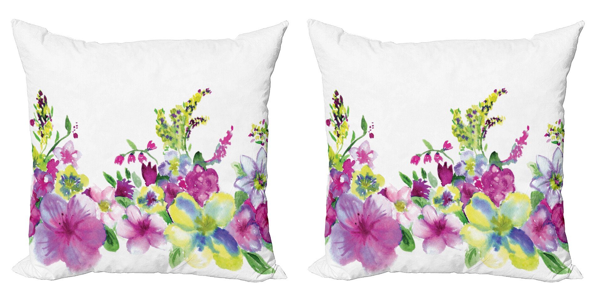 Blumen Doppelseitiger Abakuhaus Modern (2 Digitaldruck, Aquarell Stück), Accent Garten Kissenbezüge