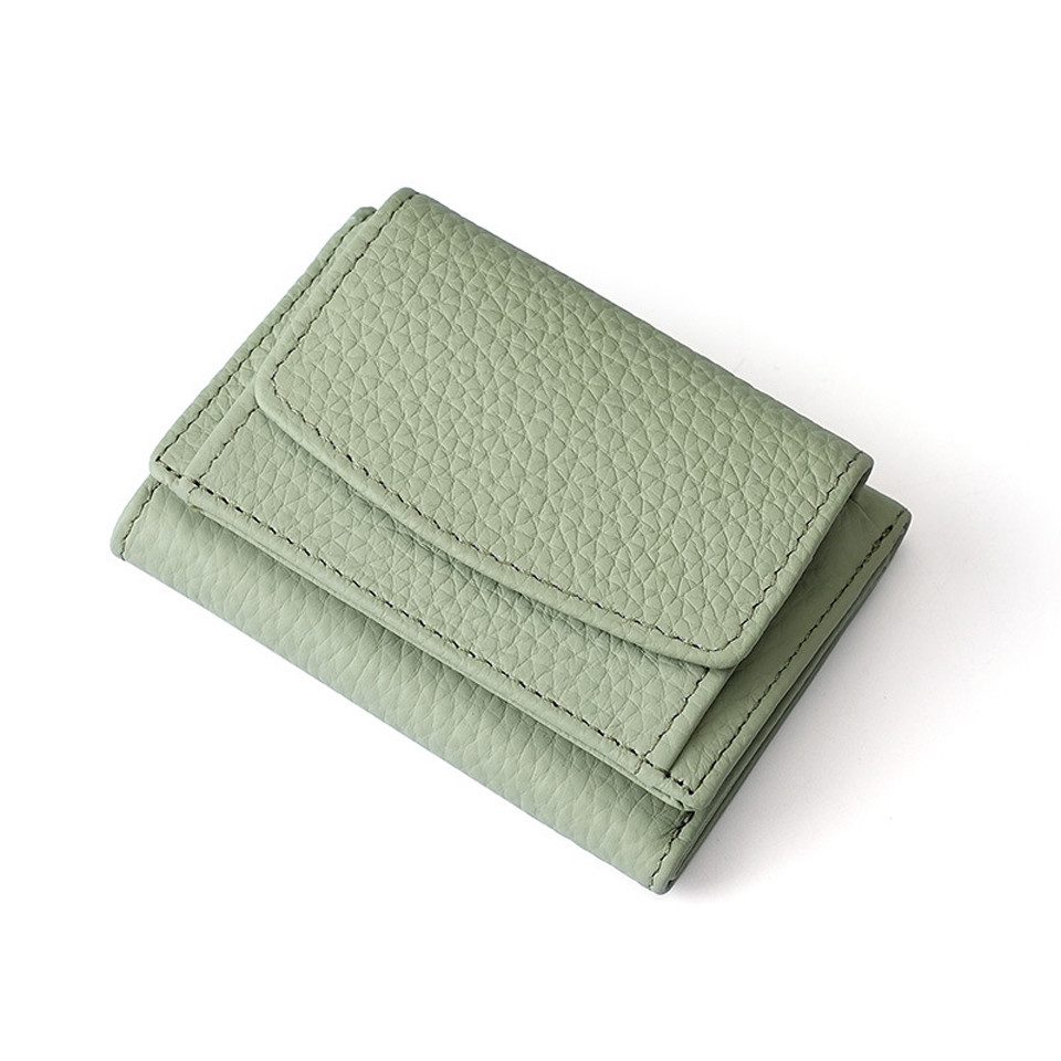 Zaewry Mini Geldbörse Schlichte kleine Geldbörse aus Leder für Frauen (1-tlg), mit Kartenschlitz, RFID-Diebstahlschutzbürste, 10 x 7 x 3cm