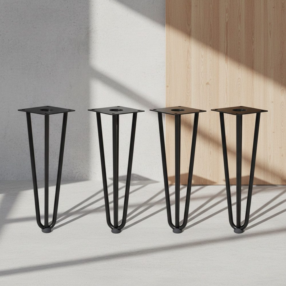 Melko Tischbein Tischgestell Hairpin Tischbeine 4er-Set Leg Haarnadelbeine, Bodenschoner