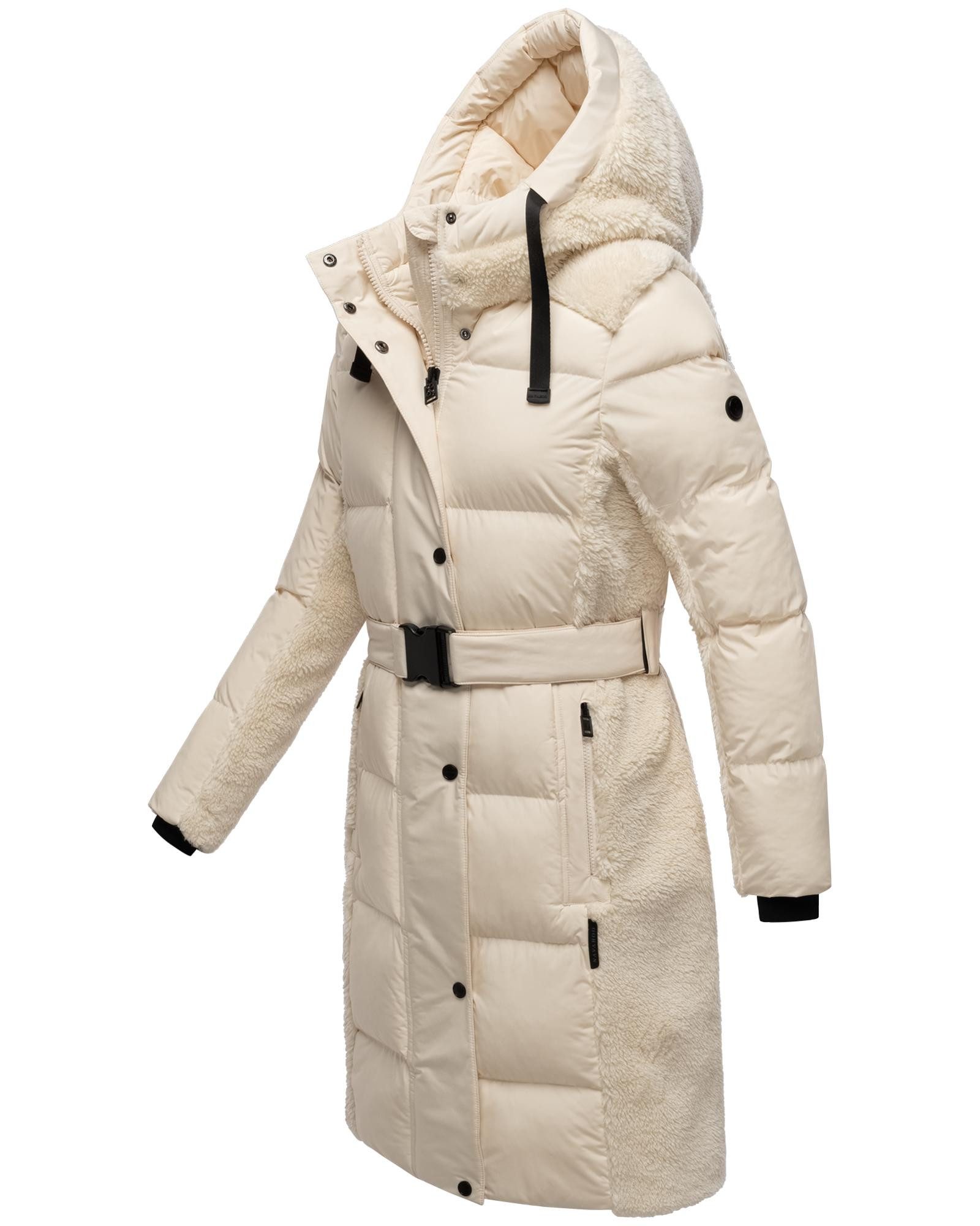 Navahoo Wintermantel Funkelteddy 14 Warmer Mantel mit Teddyplüsch-Akzenten und Taillengürtel