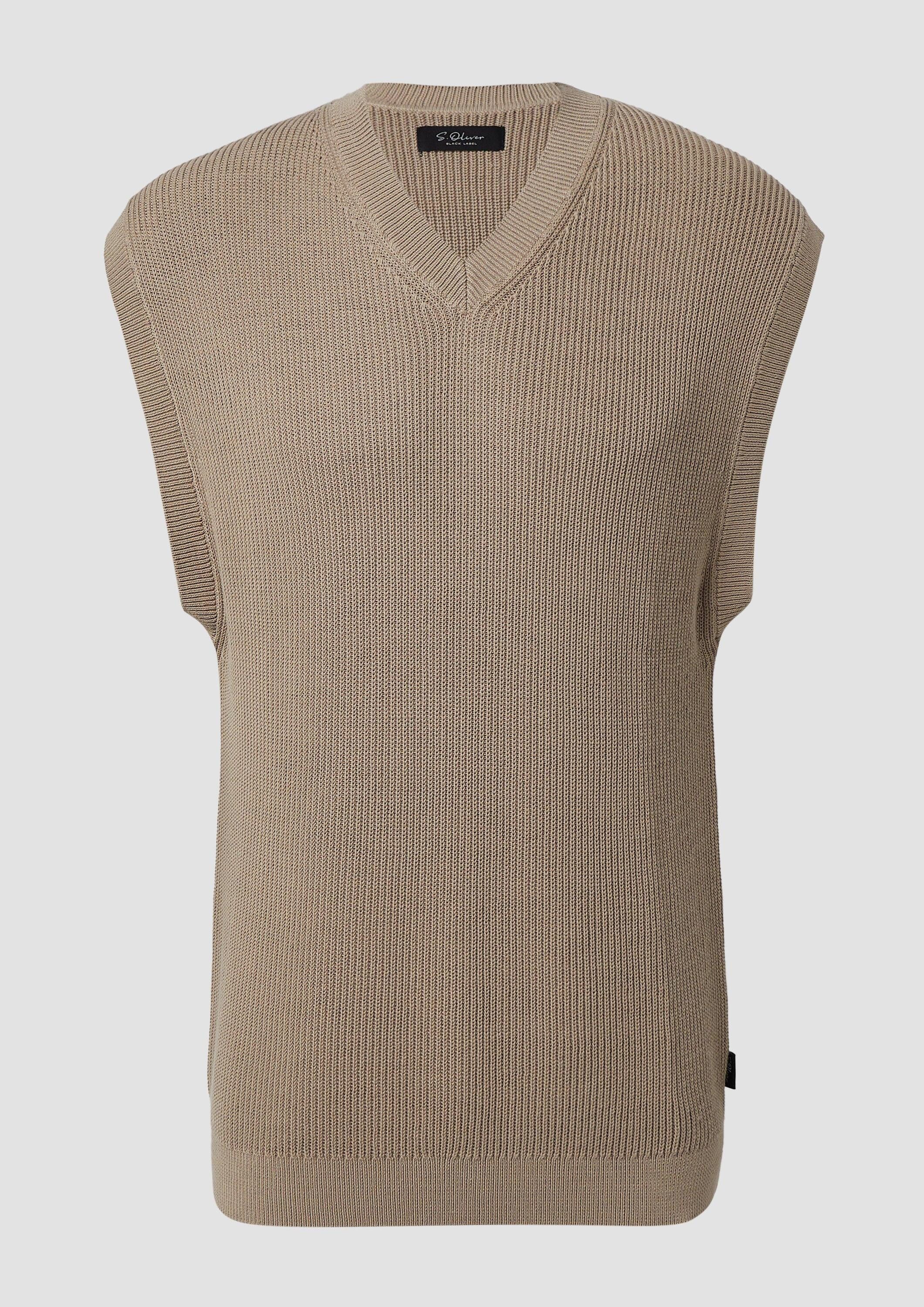 s.Oliver Rundhalspullover Strickpullunder Modischer Strickpullunder aus reiner Baumwolle