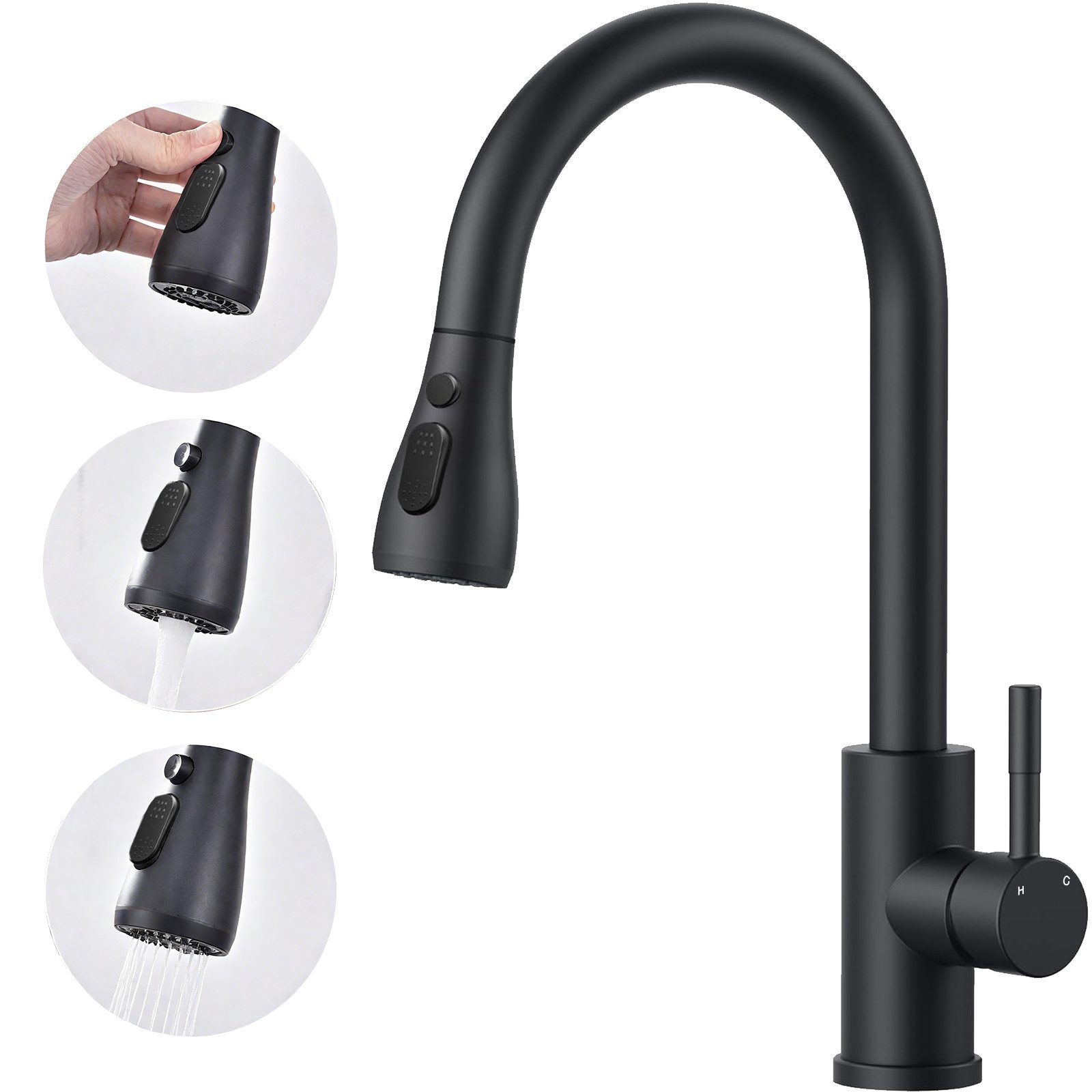 AICA Küchenarmatur Wasserhahn Küche,Spültischarmatur Ausziehbar,Armatur Küc günstig online kaufen