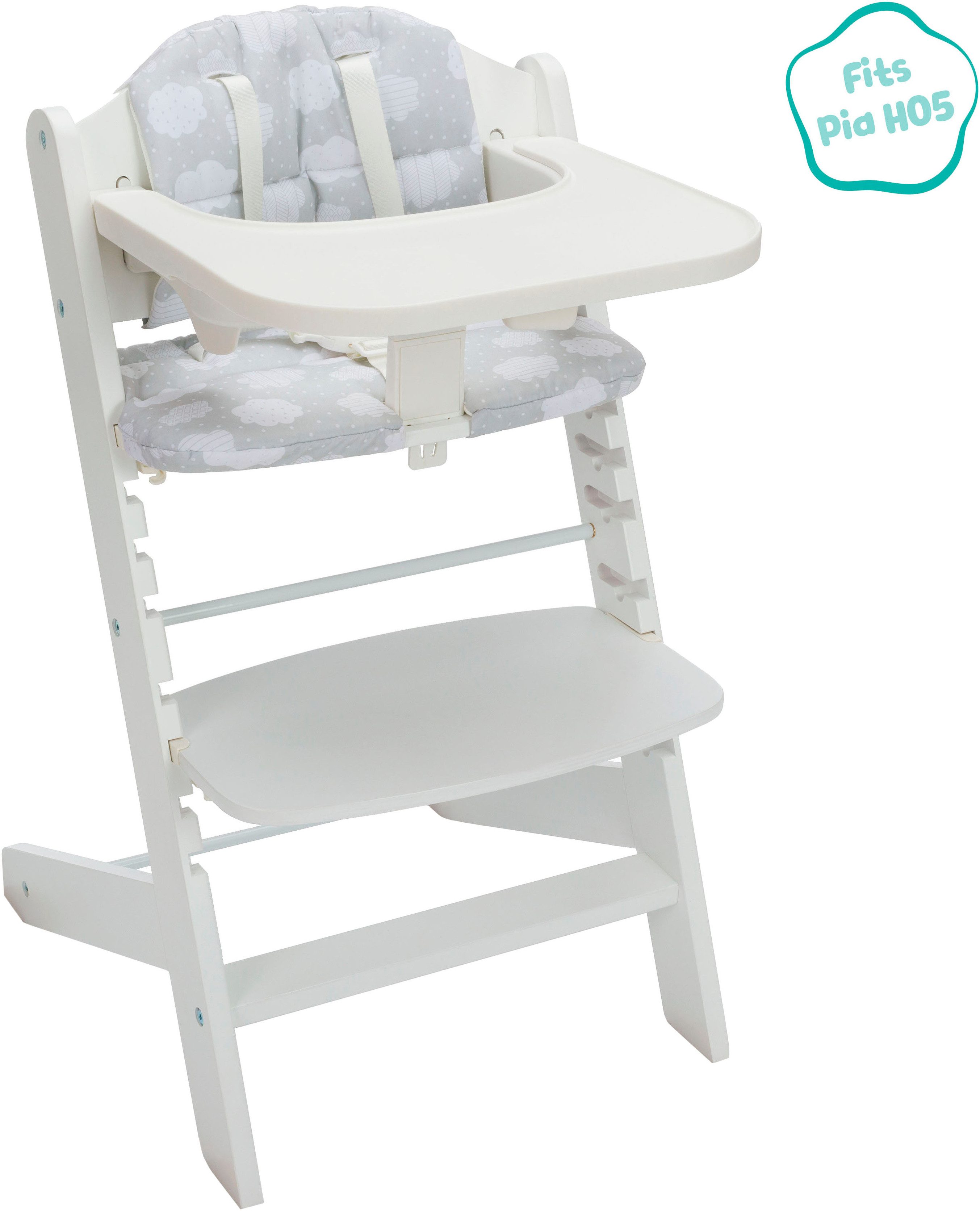 Fillikid Kinder-Sitzauflage Wolke grau, für Hochstuhl Pia günstig online kaufen