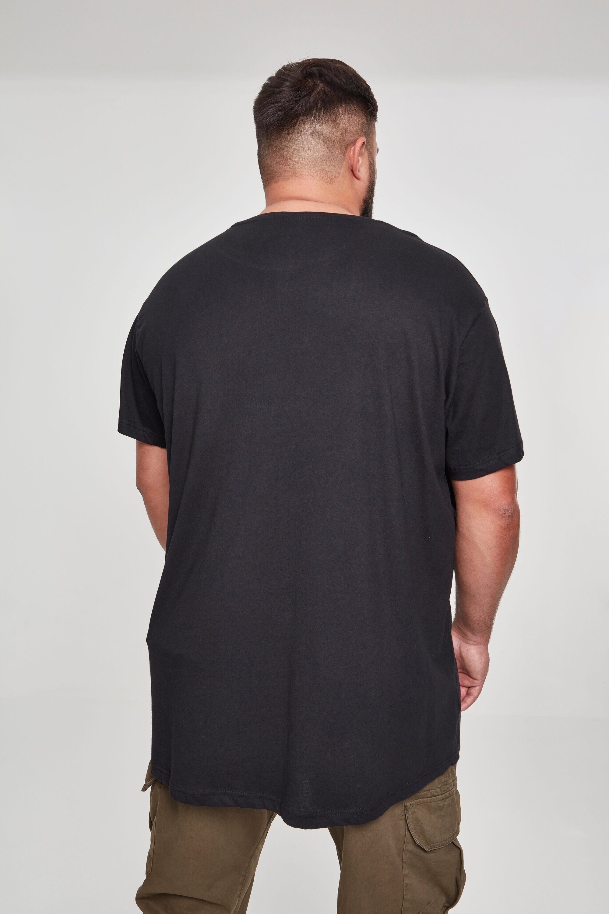 URBAN CLASSICS Long Kurzarmshirt black Shaped (1-tlg) Herren Tee