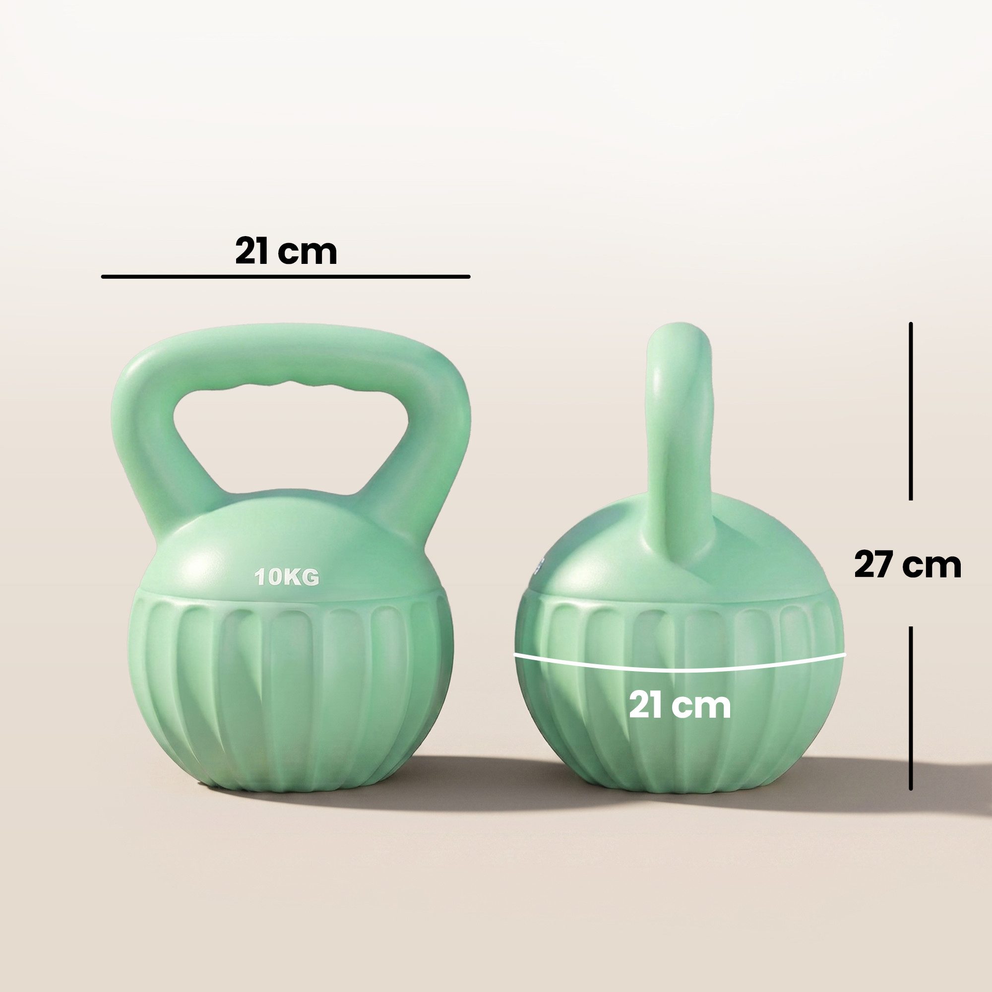 SPORTNOW Kettlebell Kettlebell Kugelhantel mit Sand befüllt für Anfänger, (Kugelhantel, 10 kg Gewicht-Hantel), für Anfänger Zuhause Krafttraining Grün