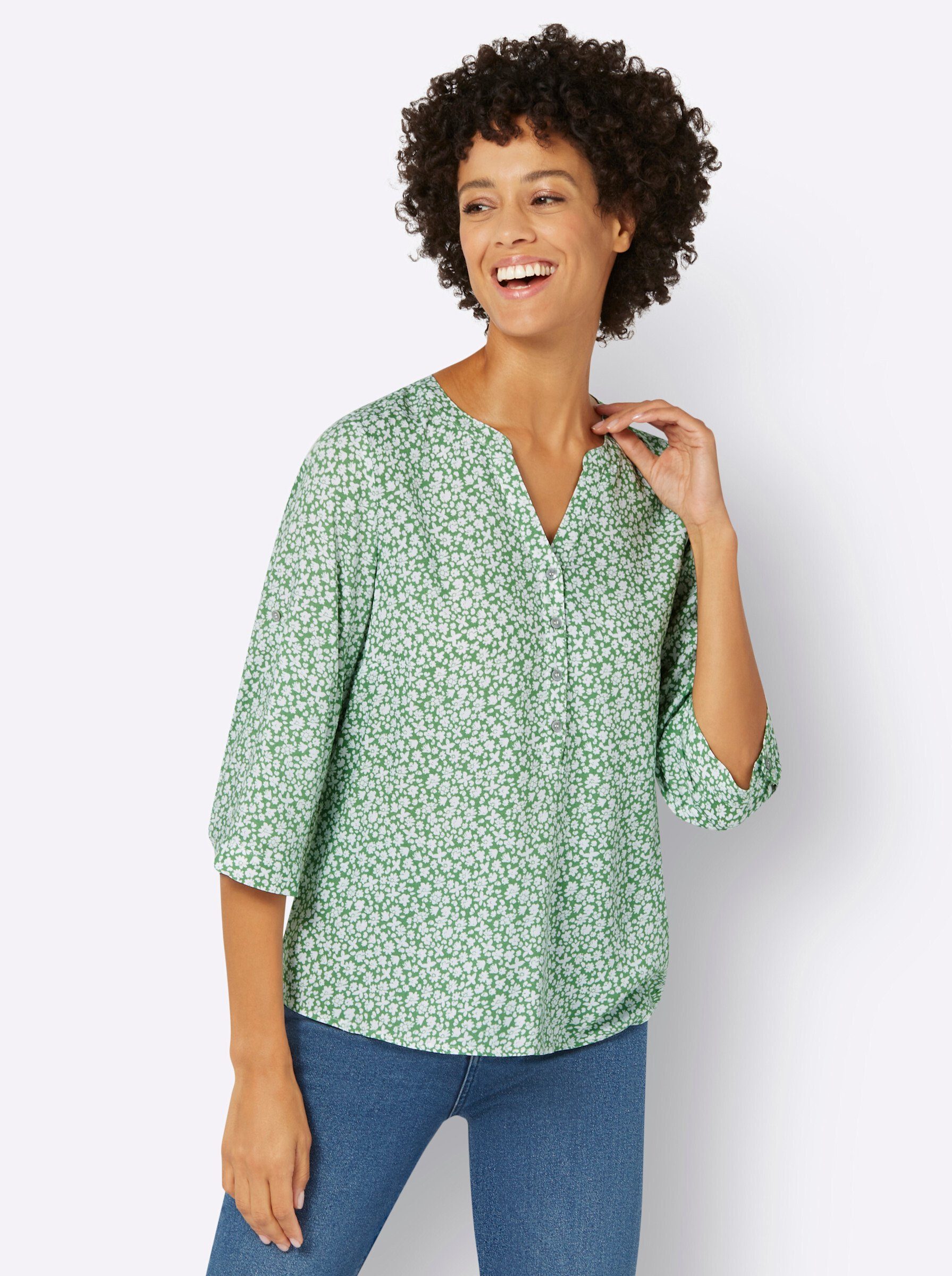 Klassische Bluse Druckbluse