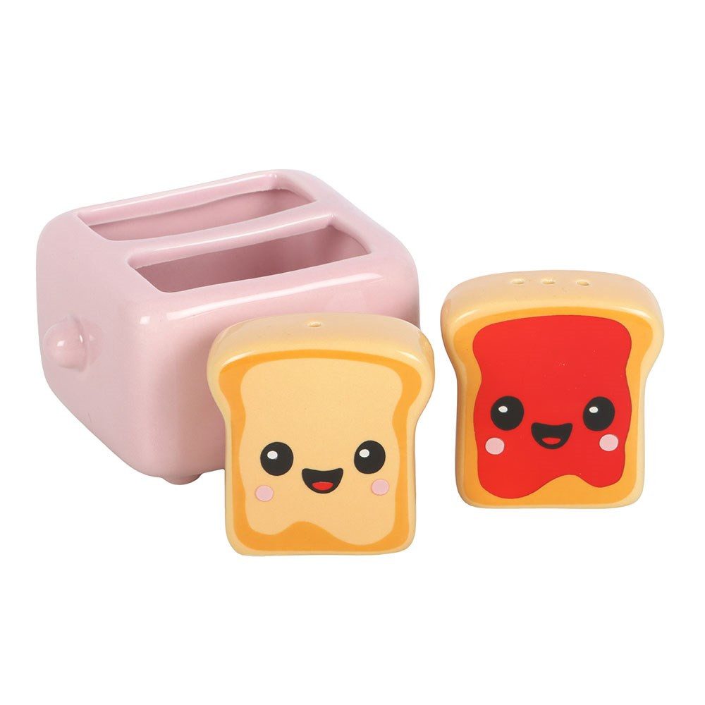 Something Different Salz- / Pfefferstreuer Kawaii Toast Salt and Pepper Shakers mit Toaster-Halter