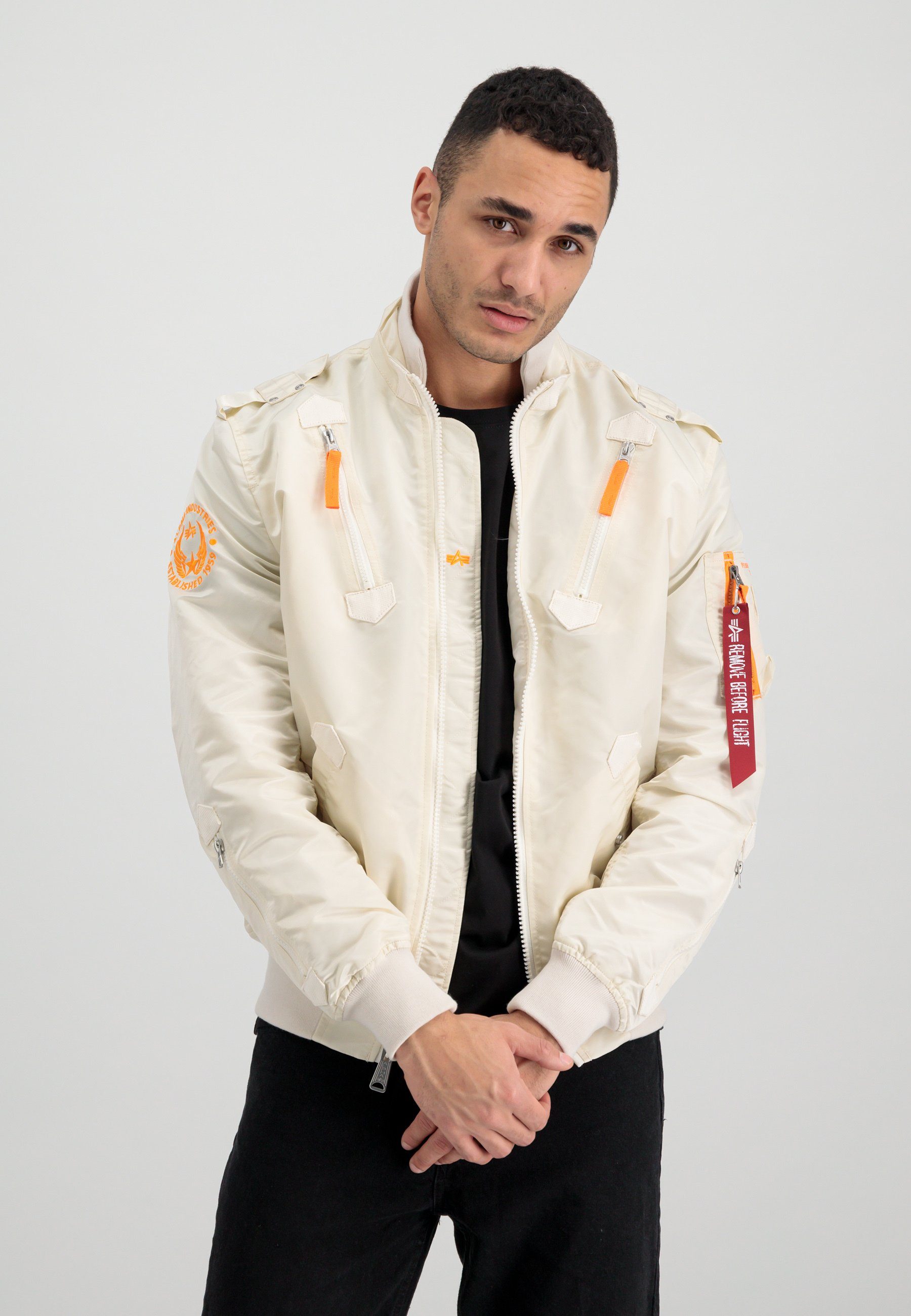 Alpha Industries Bomberjacke Alpha Industries stream & II jet Bomber Falcon white - Flight Jackets Men