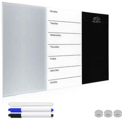 Navaris Magnettafel Glas-Whiteboard Wochenplaner magnetisch - 60x40cm inkl. Magnete, (1-tlg)