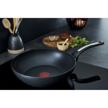 Tefal Wok G25919 Unlimited On Wokpfanne 28 cm, kratzfeste Antihaftbeschichtung, Aluminiumguss (Made in France, PFOA-frei, 1-tlg., Pfannen für induktionsherd, Bratpfanne Edelstahl, Ohne Fett braten), Wok, Pfanne, hohe Pfanne, mit Induktion