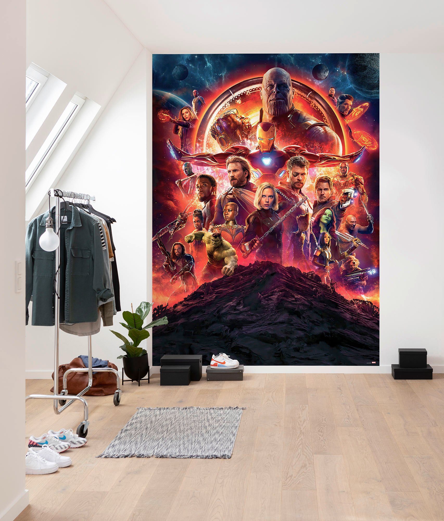 Komar Fototapete Avengers inklusive cm Höhe), (1 x Kleister Movie Infinity (Breite St), 184x254 Poster, War