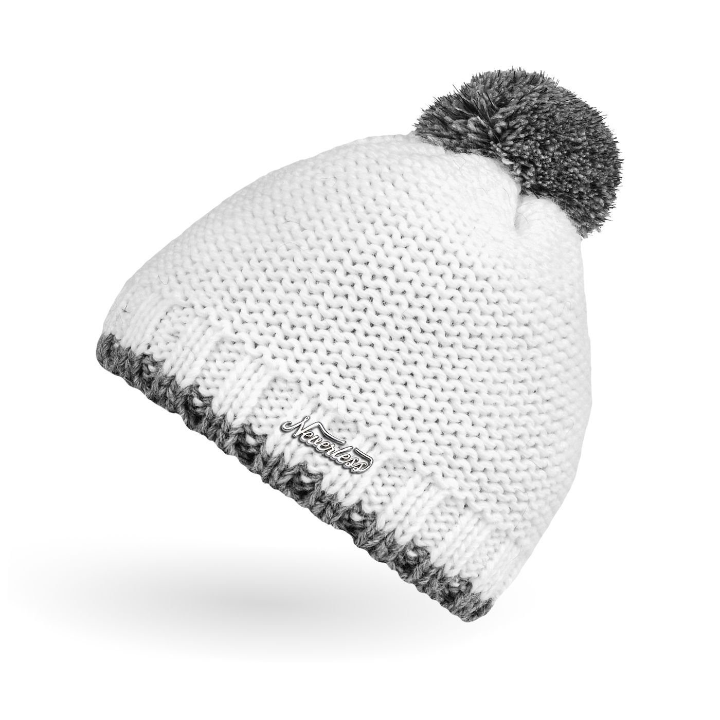 Bommelmütze Kinder Strick-Mütze Winter Mädchen Jungen Kinder Grobstrick mit